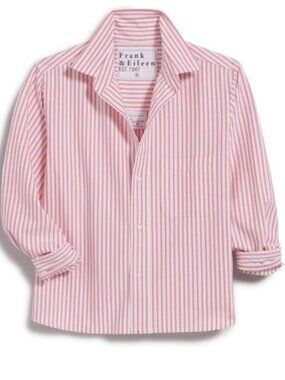 Frank & Eileen Silvio Untuckable Button-Up Shirt X-Small, CORAL STRIPE